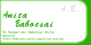 anita babocsai business card